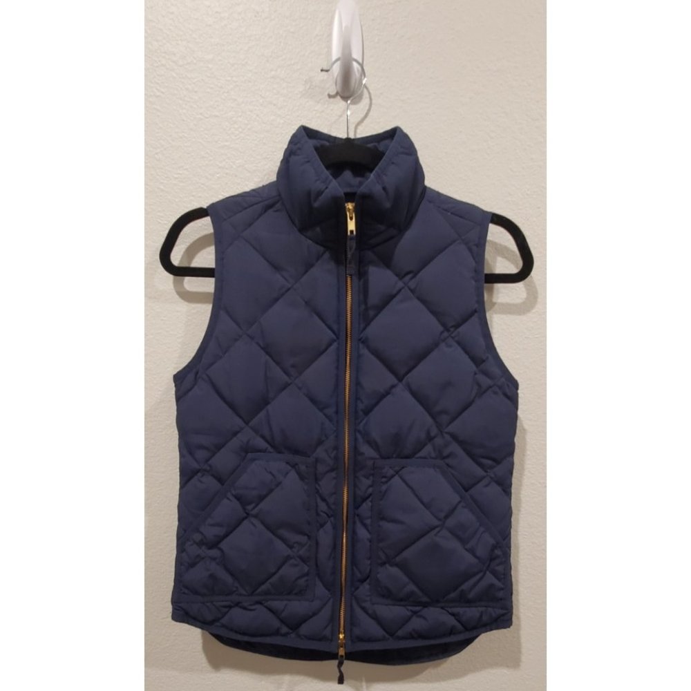 J. CREW Navy Blue Quilted Puffer Vest